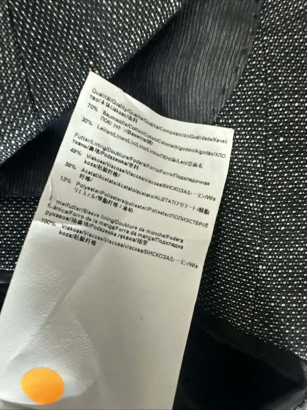 Hugo Boss Men’s Blazer 40R Black Cotton Linen Sport Coat Two Button